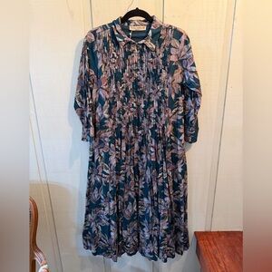 Dresd Addict Floral Pleated Long Dress